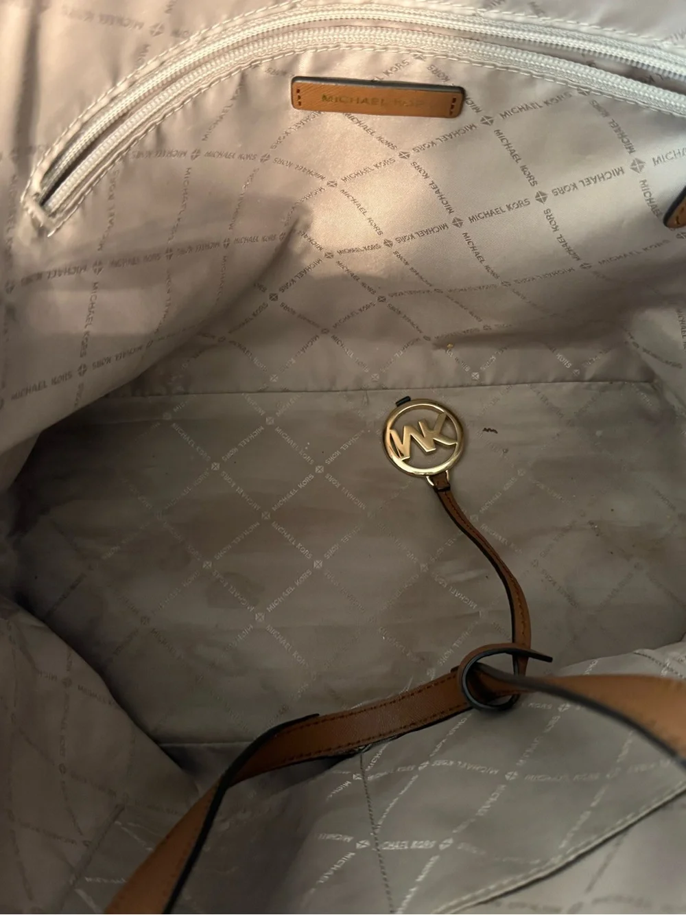 Michael Kors White & Brown Logo